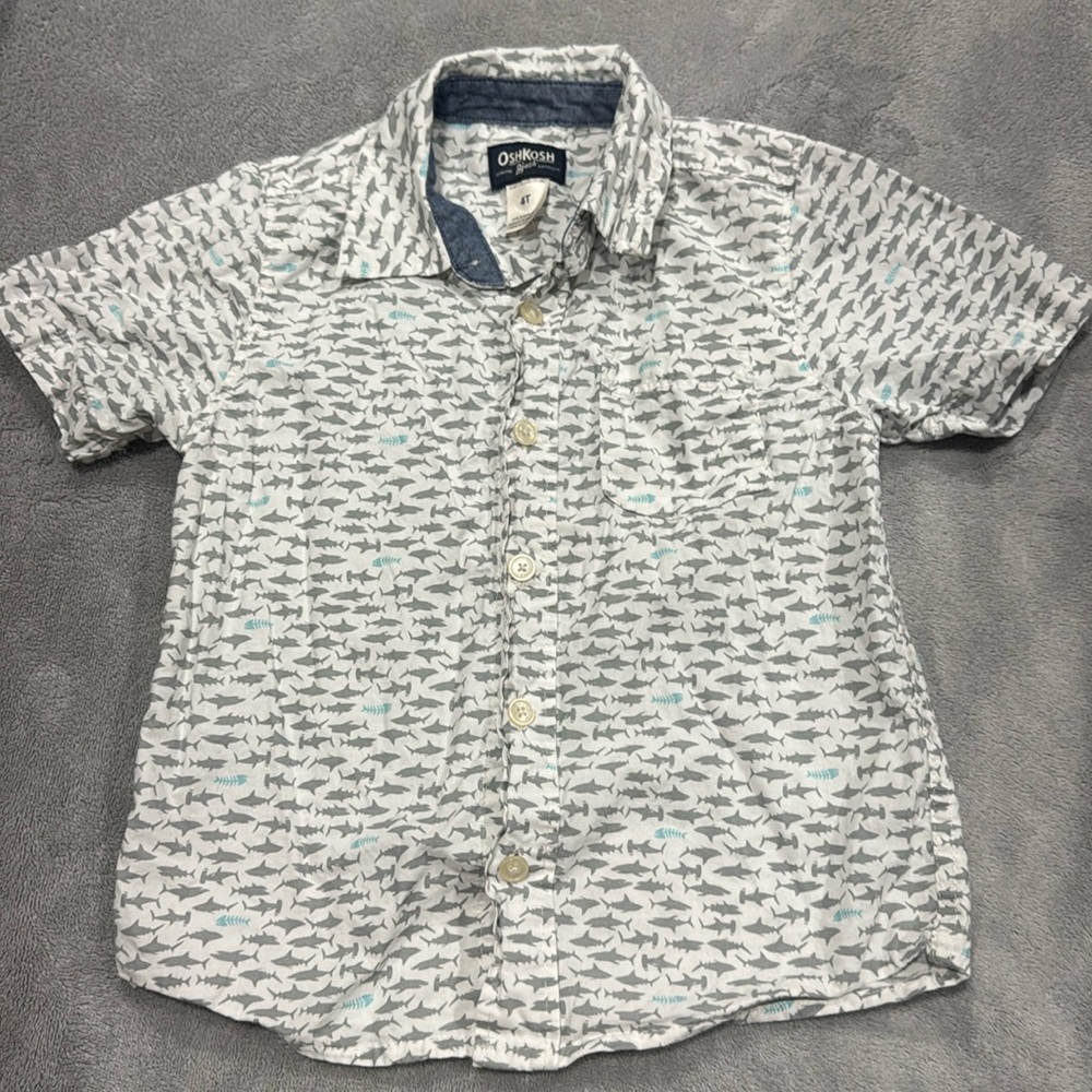 Oshkosh 4T Boys Sharks Button Down